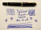 Mint 1990 s Pelikan M600 Souver  n Full Black  Gold Fountain Pen-monotone 18k Nib
