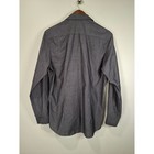 Kenneth Cole Reaction Mens Slim Fit Dress Shirt Gray Cotton 15 32-33 Long Sleeve