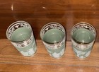 Lot Of 3 Vintage Mcm Jeannette Glass Hellenic Classical Green Tumblers 4 