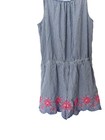 Girls Vineyard Vines Blue And White Striped Floral Romper Set Sz Large 14-16