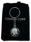 1936 Hobo Nickel Cut Coin Keychain Native American Indian Chief Skull Buffalo