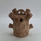 Stoneware Terracotta Ale Pourer Jug Tree Stump Hand Made 28 Cm Height Collectabl