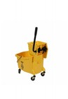 Genuine Joe Yellow Commercial Mop Bucket W  Side Press Wringer     25   36 Gallon