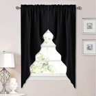 Blackout Window Treatment Pole Pocket Kitchen Tier Curtains- Tailored Scallop   
