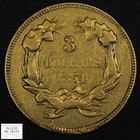 1874  3 Three Dollar Gold Indian Princess - Edge Damage
