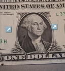 Miscut 2021 Washington One Dollar Bill Error Note - Misaligned Print  1 Currency