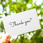 100 Pack Thank You Cards With Gold Heart Design For All Occassions 3 5x2 Inch