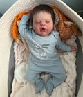 22in Reborn Baby Doll Lifelike Sleeping Baby Newborn Doll Laura Rooted Hair Gift