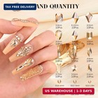 3220pcs Gold Nail Rhinestones  1 5-4mm Mini Flatback Crystal   3d Multi Shapes G