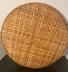 Wicker Round Basket Tray Decorative Wall Decor Hand Woven Approx 16  Vintage