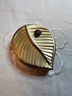 Vintage Estee Lauder Powder Compact Ladybug Mirror Gold Tone 2 75  Used