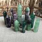 2 2lb Natural Fluorite Quartz Crystal Obelisk Wand Point Healing 55-100mm