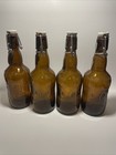 Lot Of 4 Vtg Grolsch Amber Brown Lager Beer Bottles Porcelain Swing Top
