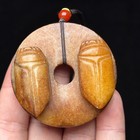 Shang-zhou Dynasty Ancient Jade Cicada With Dragon Patterns Jade Bi Disc Pendant