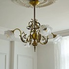 French Vintage Rose Chandelier Victorian Floral Ceiling Light Antique