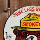 Vintage Smokey The Bear U s Forest Service Porcelain Enamel Metal Sign 6 