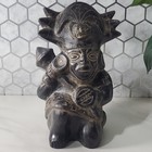 Pre Columbian Blackware Chimu Inca Sitting Figural Vessel Replica