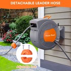1 2 In X 100 Ft Retractable Garden Hose Reel   Wall Mounted  9-function Sprayer
