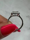 4ct Radiant Cut Real Moissanite Halo Engagement Ring In 14k White Gold Plated