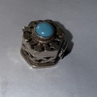 Pill Box Sleeping Beauty Turquoise Sterling Silver Small 7 37 Grams Vintage 19mm