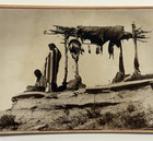 Antique Native American Indian Cabinet Photograph Titled   tribute To The Dead 