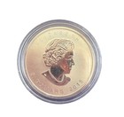 2015 Canadian Maple      Leaf 1 Oz 24k Gold Gilded On Silver 9999 In Capsule