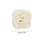 100pcs 1 5cm Mini Ribbon Roses For Crafts Artificial Fabric Flowers Beige