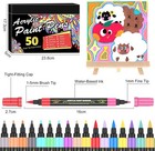 100 Colors Acrylic Paint Markers Pens Set 50 Pack Dual Tip Acrylic Paint Markers