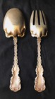 Antique 19th Century Sterling Silver Large  Salad Serving Fork   Spoon Set