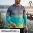 Men Fishing Shirt Hoodie Upf 50  Uv Sun Protection Long Sleeve Camo Jersey Tech