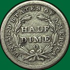 1838-o Seated Liberty Half Dime Fine F Coin  Minor Scratches  41102