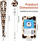 Id Badge Holder With Lanyard And Reel - Luxury Cowhide
