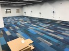 New Shaw Carpet Tile Planks Mixed Blue Patterns 90 Sq Ft   Commercial Grade