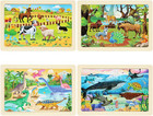 4 Pack Wooden Puzzles For Kids Ages 3-5 4-6 Toddler Jigsaw Puzzle Set 24 Pieces