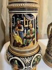 Vintage Gerz West Germany Working Musical Beerstein Pewter Lid Relief Tavern 11   