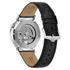 Bulova - Aerojet  Stainless Steel Black Leather Automatic Men s Watch - 96a315