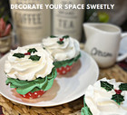 Dezicakes Fake Cupcakes   Cake  Artificial Food Christmas Holly Cupcake