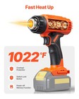 Vevor Cordless Heat Gun Hot Air Gun With Lcd Display Multi-level Temp   4 Nozzle