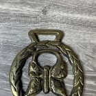 Brass Horse Medallion Vintage English Butterfly Wing Fly Laurel Parade Harness