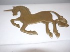 Vintage Solid Brass Unicorn Wall Hanging 14 X 12