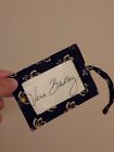 New Vera Bradley  Luggage Tag Retired Maison Blue Laminated Trvl Id Card Holder