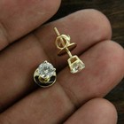 0 70ct Real Moissanite Solitaire Stud Earrings 14k Yellow Gold Plated Silver