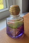 Vintage Miniature Glass Perfume Bottle Stained Glass Hand-painted 2 5  Italy 