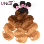 Unice Cambodian Ombre Brown Body Wave 3 Bundles Human Hair Weave Hair Extensions