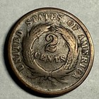 1865 Copper U s  Two Cent Piece  Nice Brown Good   q1