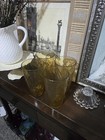 Vintage Anchor Hocking Amber Gold Water Glasses  Set Of 4  24 Oz