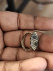 Ancient Bronze Ring Genuine Roman Byzantine Ornamented Collectible Dark Patina