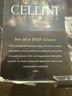 Cellini Stemware Set Of 6 Etched Glass 24k Gold Rimmed Cocktail Euc