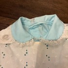 Handmade Vtg Pinafore Lace Ruffles Blue  Girl s Dress Beautiful Set 