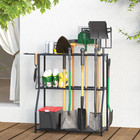 Yard Tool Storage Rack  Steel Organizer For Long-handled Tools  Black